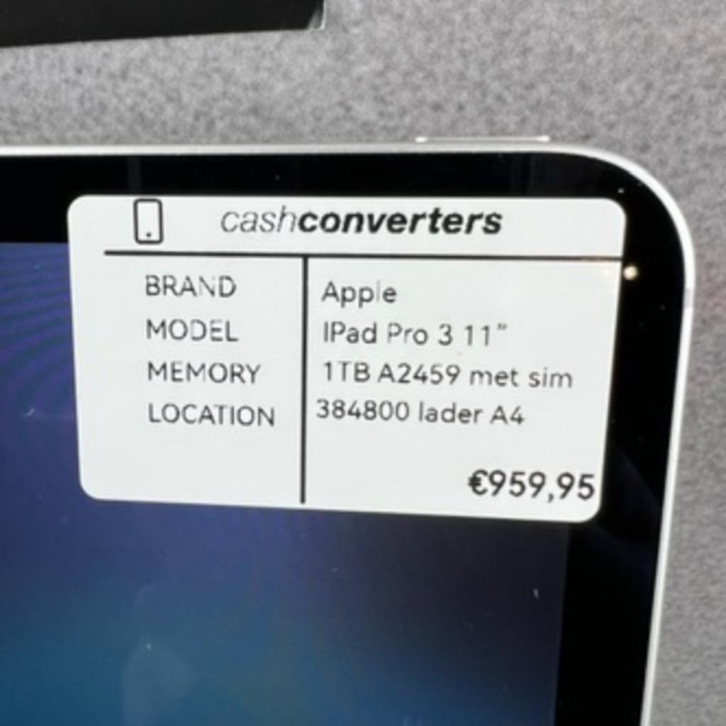 Apple Ipad Pro 3 | 11" | 1TB | A2459 | Wifi+Sim | 384800, Computers en Software, Apple iPads, Apple iPad, 11 inch, Ophalen of Verzenden