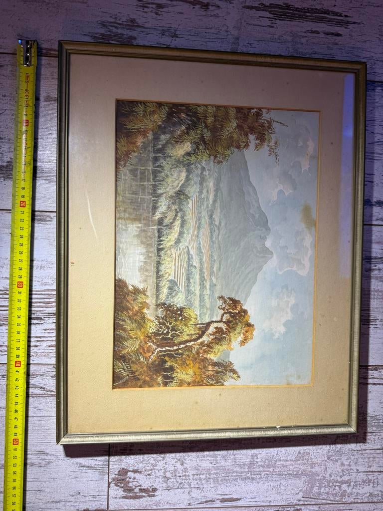 A. Widjaja - Indonesisch Landschap Aquarel, Antiek en Kunst, Kunst | Schilderijen | Klassiek, Ophalen of Verzenden