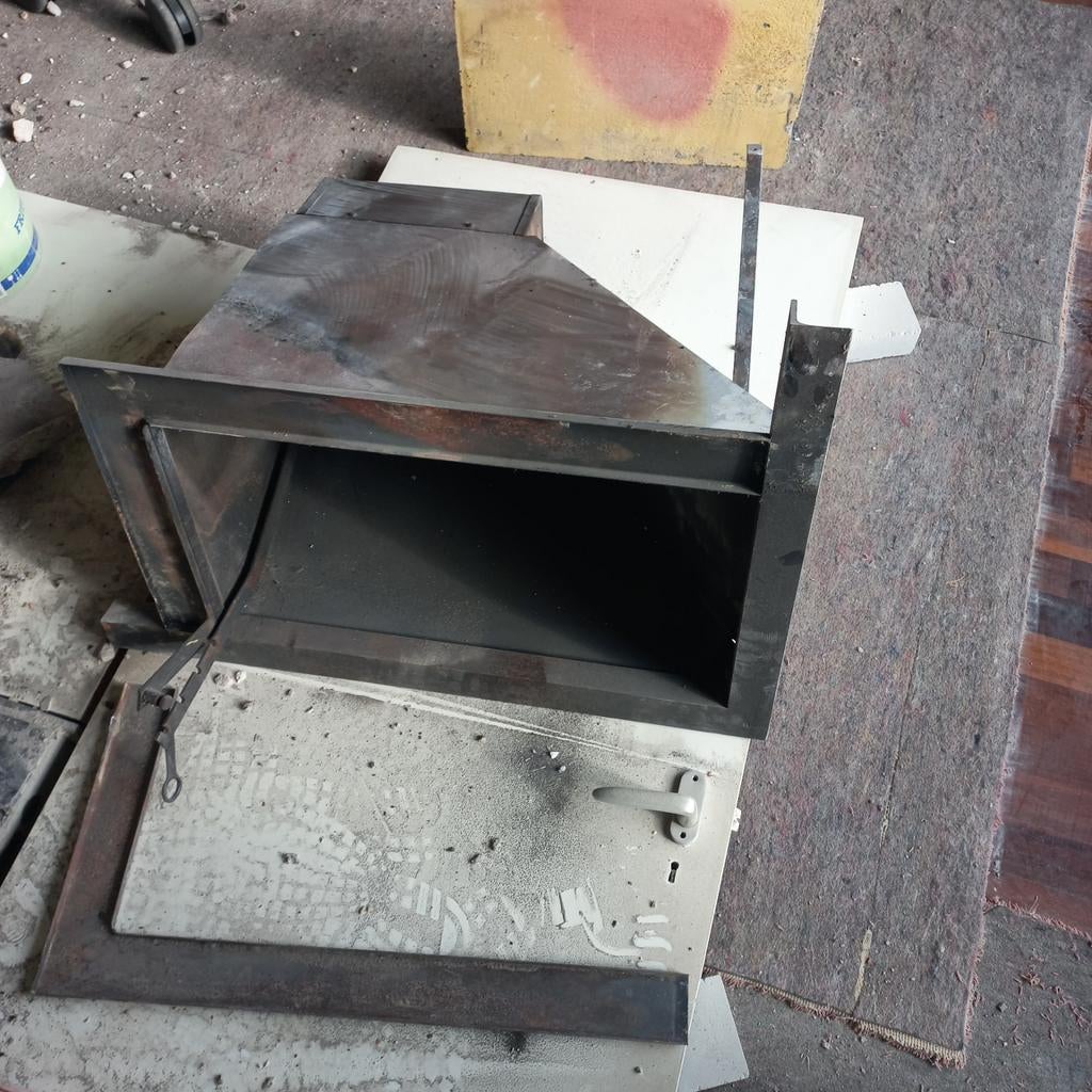 Rookkap Inbouw Haard + Steen, Ophalen, Gebruikt, Inbouwhaard, Houthaard