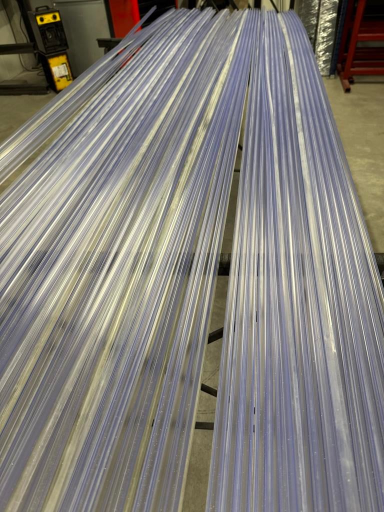 Glasstrippen 10 mm kunststof h-profiel 73 stuks a 2980 mm, Ophalen, Nieuw