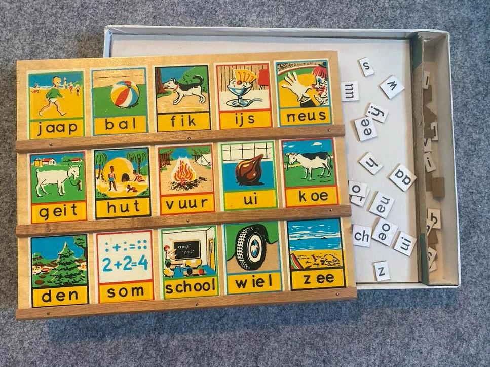 Oud educatief houten speelgoed, Ophalen of Verzenden, Gebruikt, Taal en Lezen