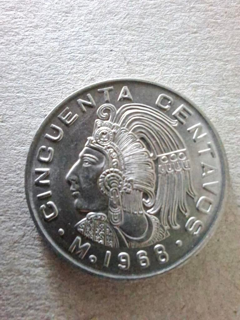 Mexicaanse 50 Centavos Munt 1968, Ophalen of Verzenden, Midden-Amerika, Losse munt, Zilver