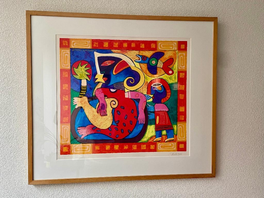 Clemens Briels - La mujer in Alcanzable Nr. 116 - ingelijst, Antiek en Kunst, Kunst | Litho's en Zeefdrukken, Ophalen of Verzenden