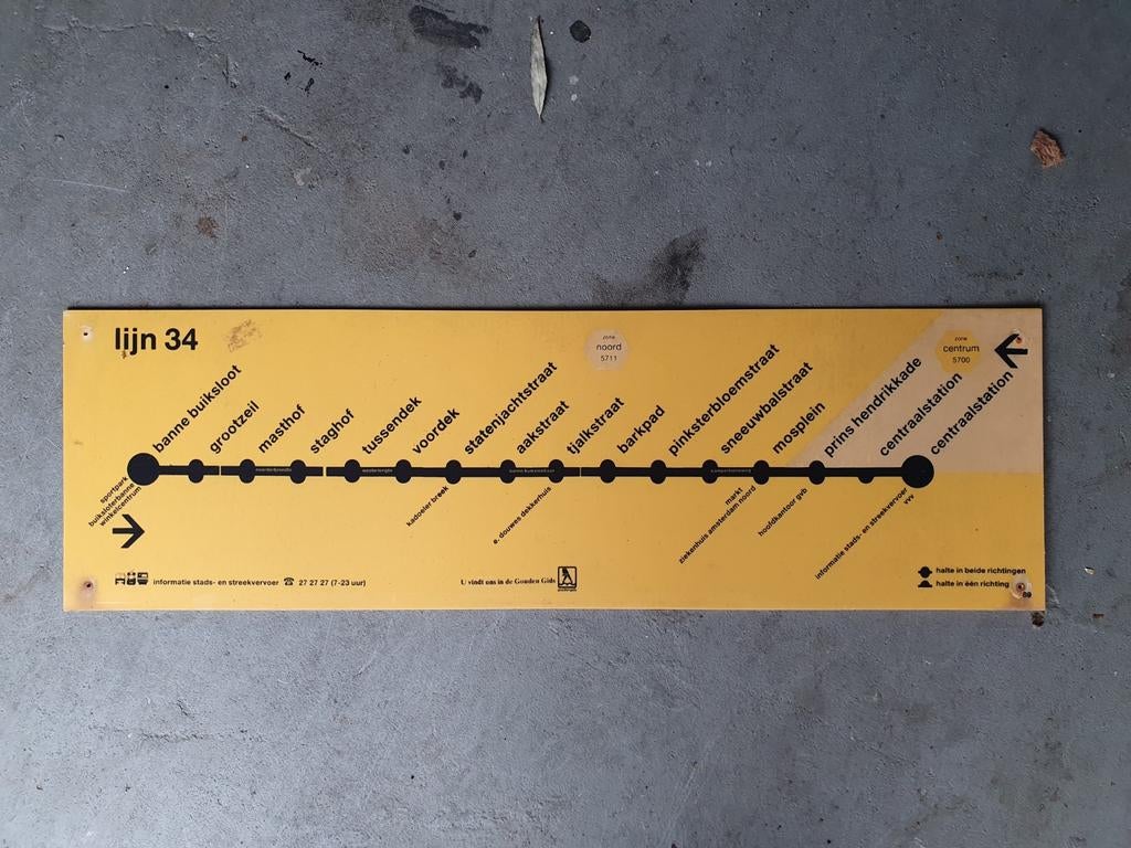 Vintage bus bord, Ophalen