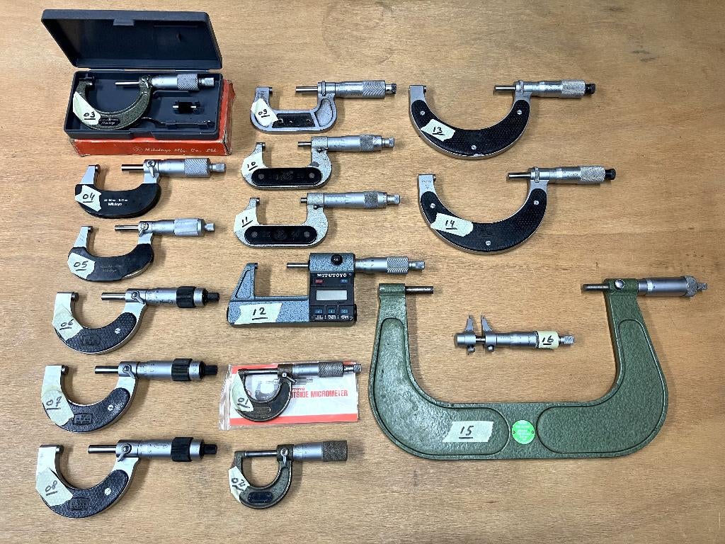 Micrometers, analoog, digitaal, MITUTOYO, STEINMEYER, Ophalen of Verzenden, Gebruikt, Afstand