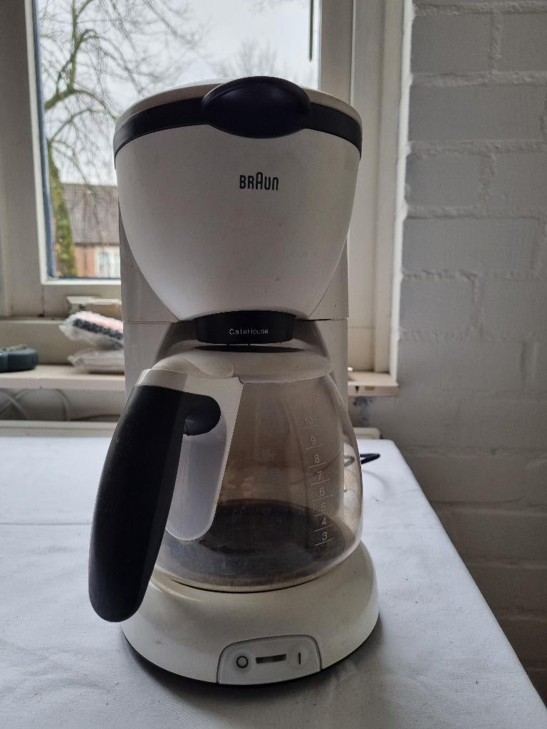 Braun koffiezetapparaat wit, Gebruikt, Koffiemachine, Gemalen koffie, Ophalen of Verzenden