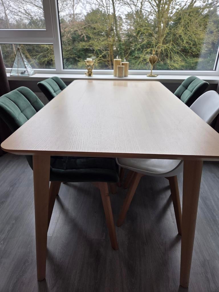 Ikea Lisabo tafel + 4 stoelen (samen of apart te koop), Ophalen, 100 tot 150 cm, Scandinavisch, 50 tot 100 cm