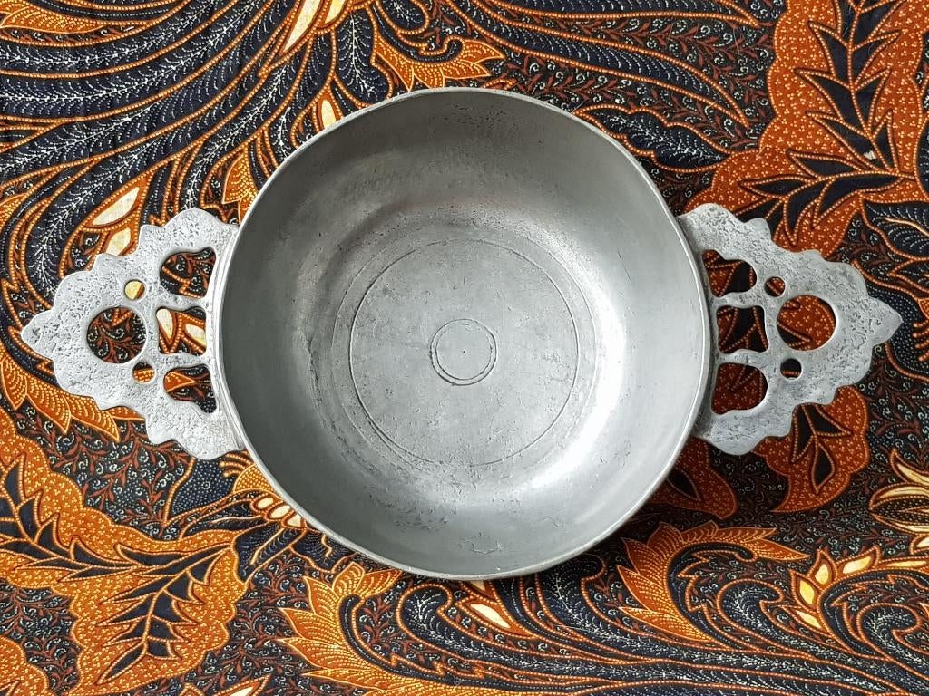 Grote zware antieke brandewijnkom uit Engeland 34,2 cm., Antiek en Kunst, Ophalen of Verzenden