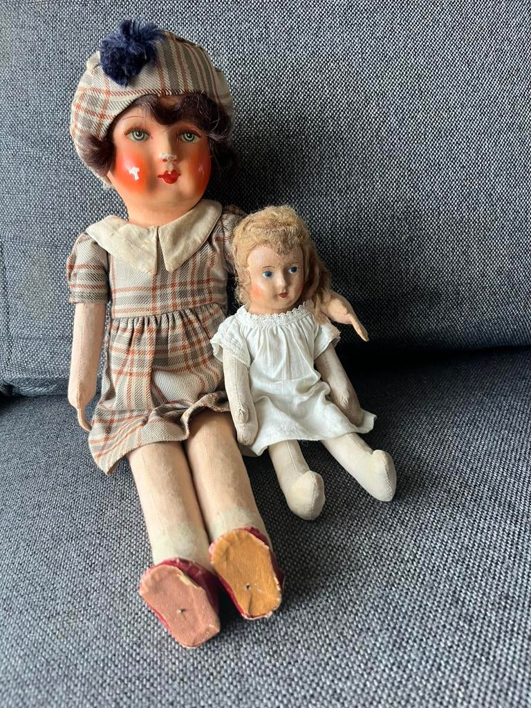Twee prachtige antieke poppen, Verzamelen, Ophalen of Verzenden, Gebruikt, Pop
