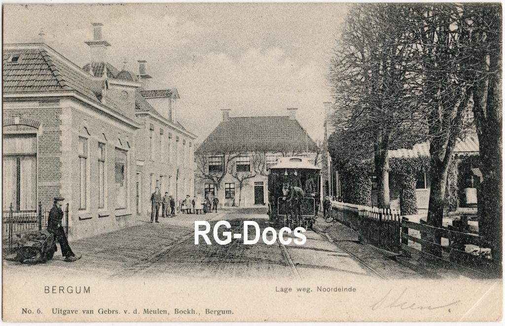 Ansichtkaart - Briefkaart Burgum Lage weg Paardentram 1904, Ophalen of Verzenden, Voor 1920, Gelopen, Friesland