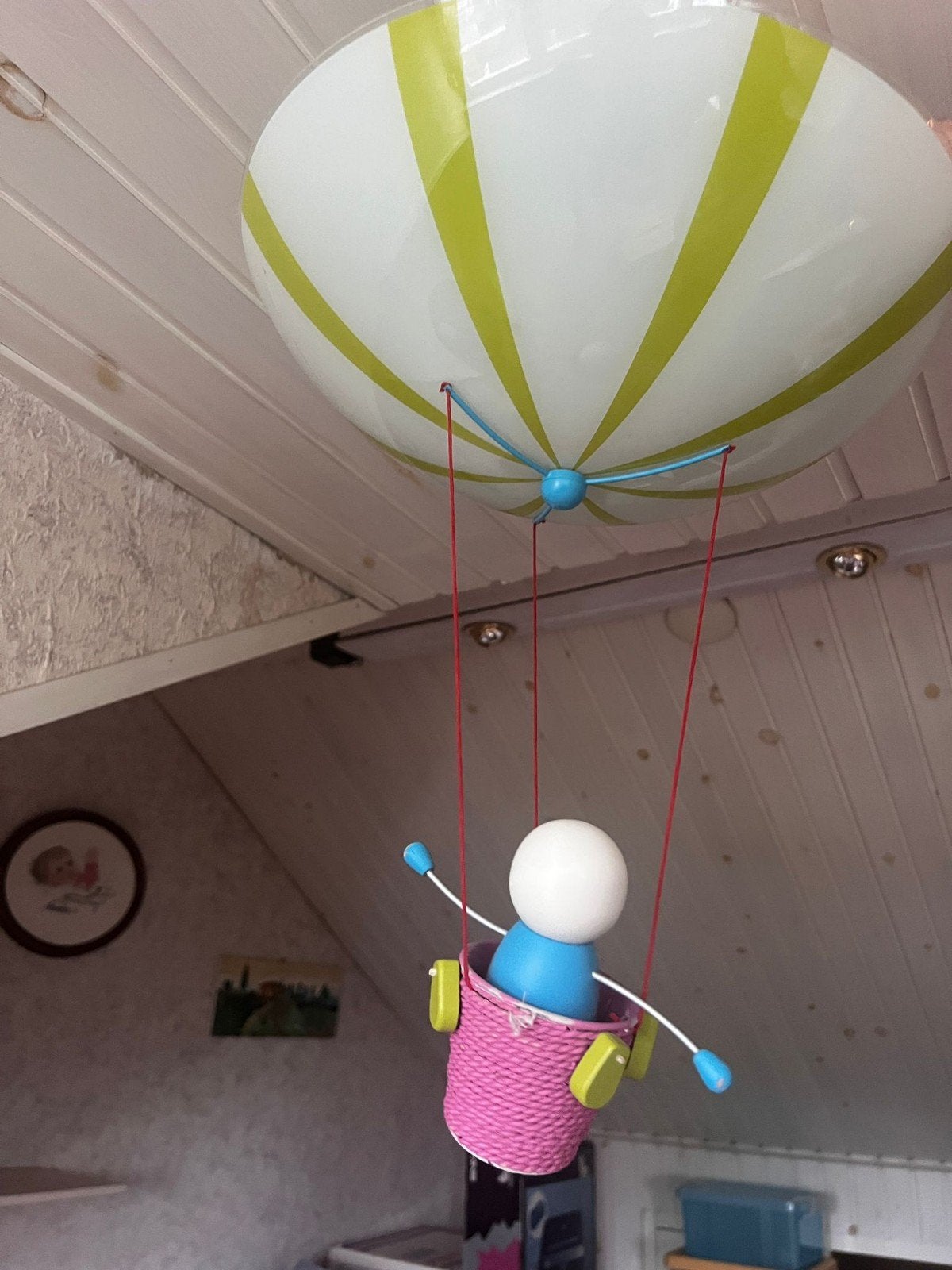 Designer kinderlamp heteluchtballon met poppetje, Ophalen of Verzenden, Zo goed als nieuw, Lamp