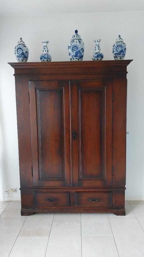 Servieskast eiken, Huis en Inrichting, Kasten | Buffetkasten, Ophalen, Gebruikt, Eikenhout, 150 tot 200 cm