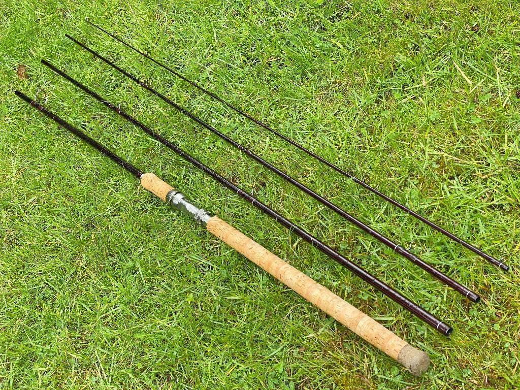 Handgebouwde penhengel 14ft (4,2m) 4-delig, Ophalen of Verzenden, Zo goed als nieuw, Werphengel