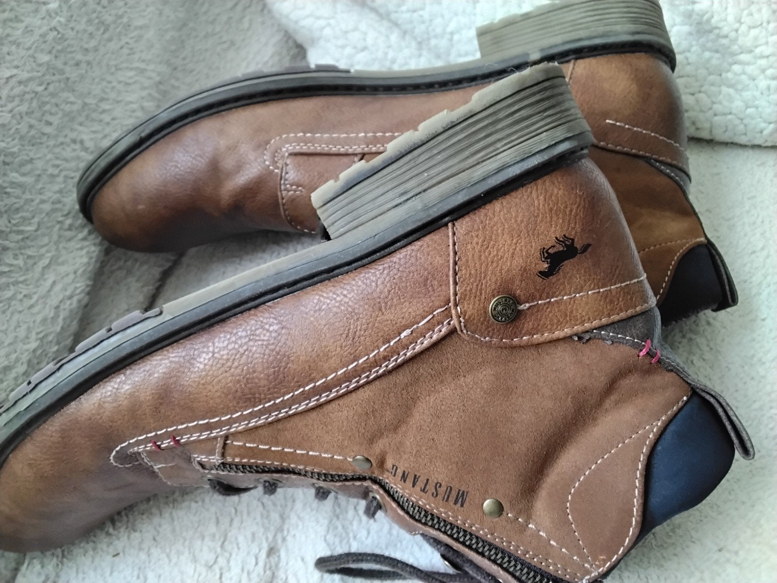 boots leer 46, Bruin, Boots, Ophalen of Verzenden, Mustang