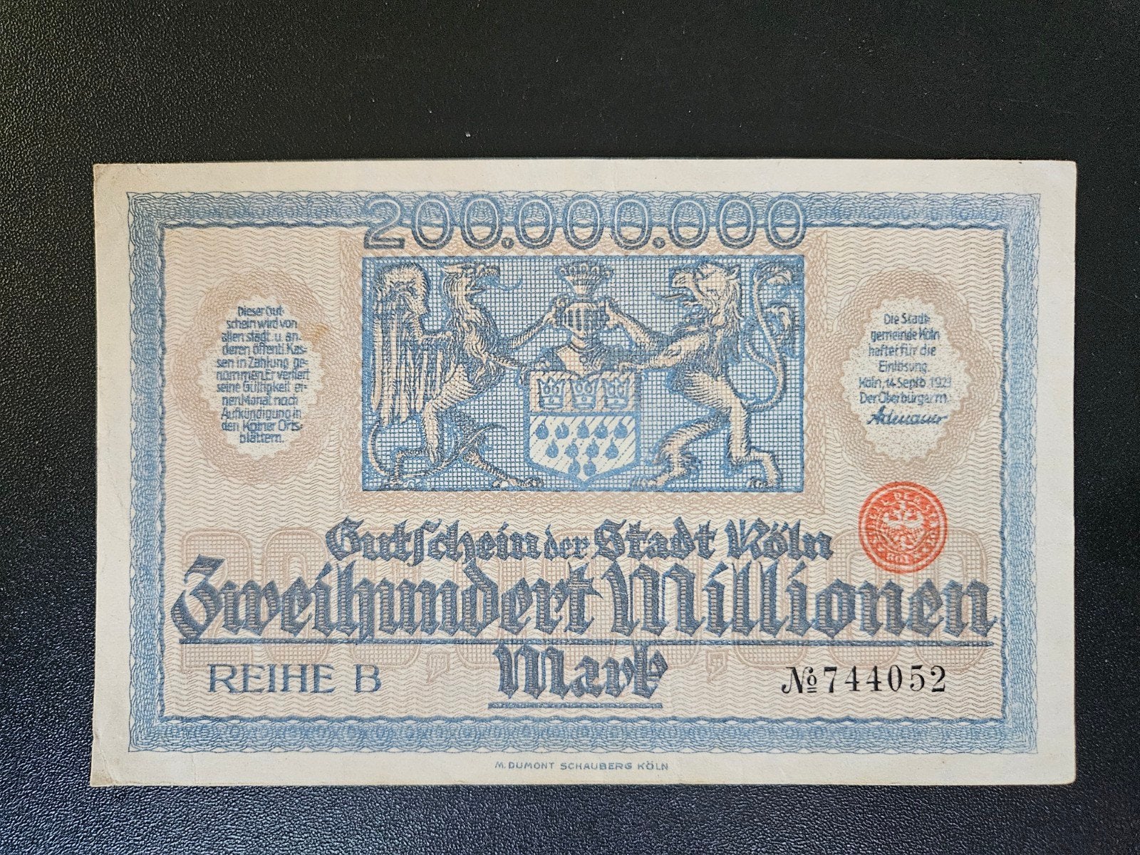 Duitsland Köln 115 Stadt Köln 1923 UNC-, Postzegels en Munten, Bankbiljetten | Europa | Niet-Eurobiljetten, Ophalen of Verzenden