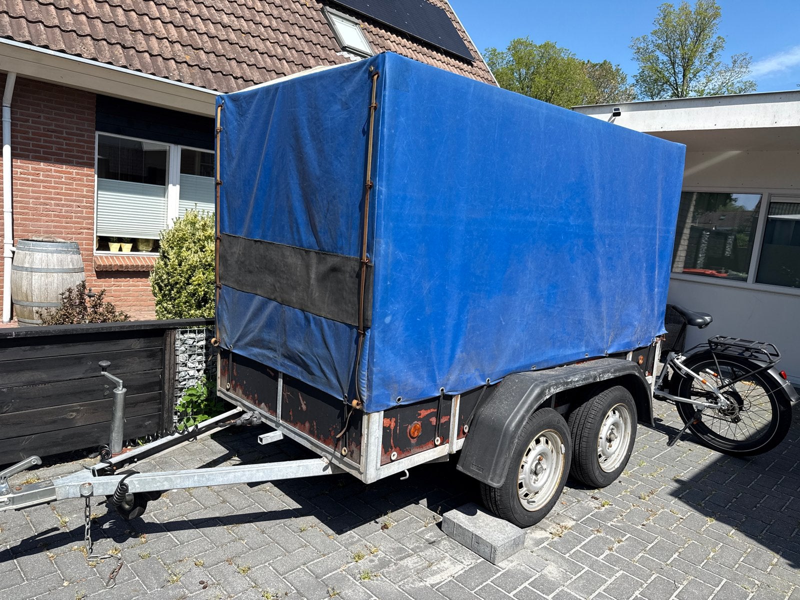 Stevige aanhanger met huif - Ideaal voor transport, Ophalen, Gebruikt