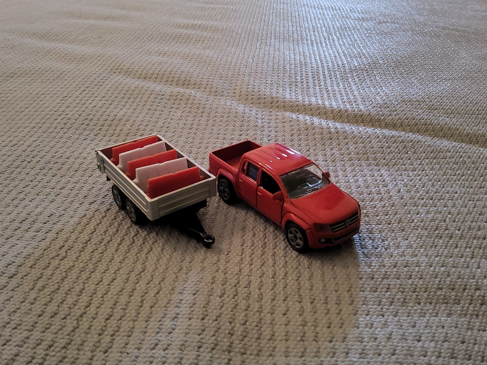 Siku Volkswagen Amarok Pick Up Met Aanhanger, Ophalen of Verzenden, Gebruikt, Auto, SIKU