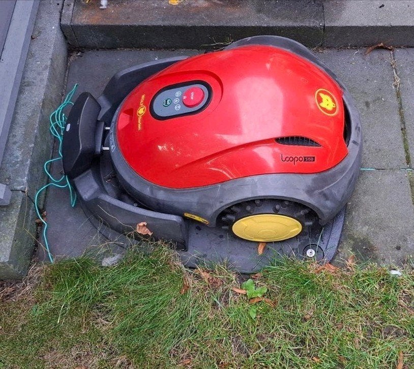 Wolf Garten Loopo S150 robotmaaier, Tuin en Terras, Ophalen, Gebruikt, Accu-grasmaaier, Wolf Garten