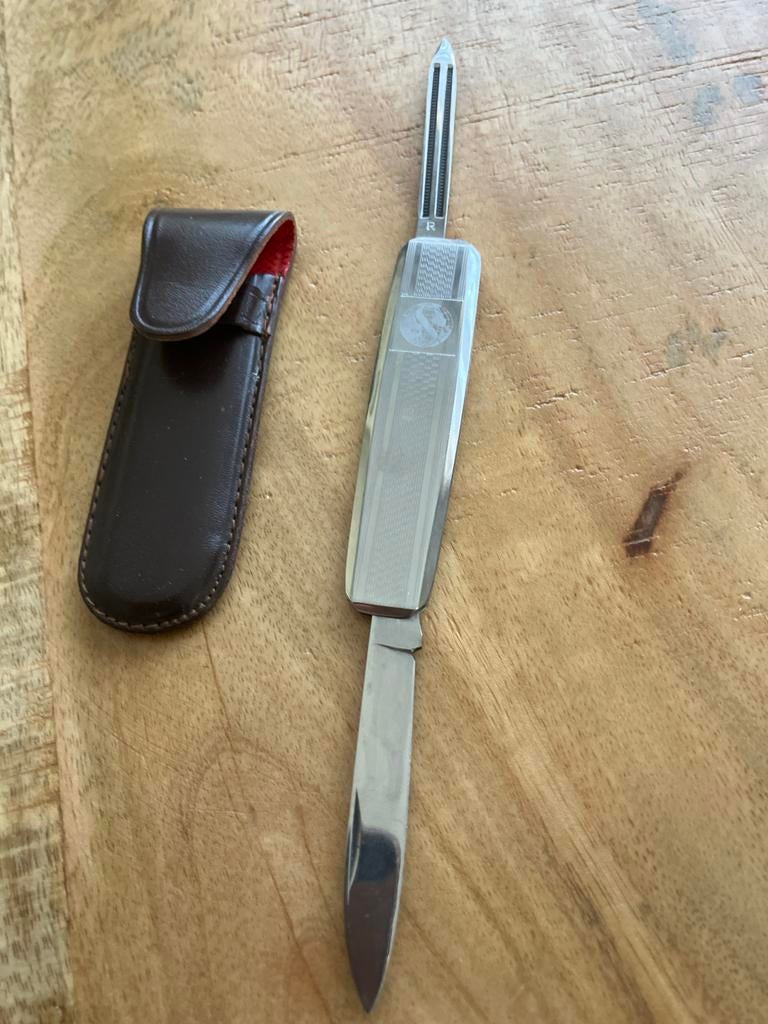 Vintage zakmes met etui - RVS, 2 functies, Ophalen of Verzenden