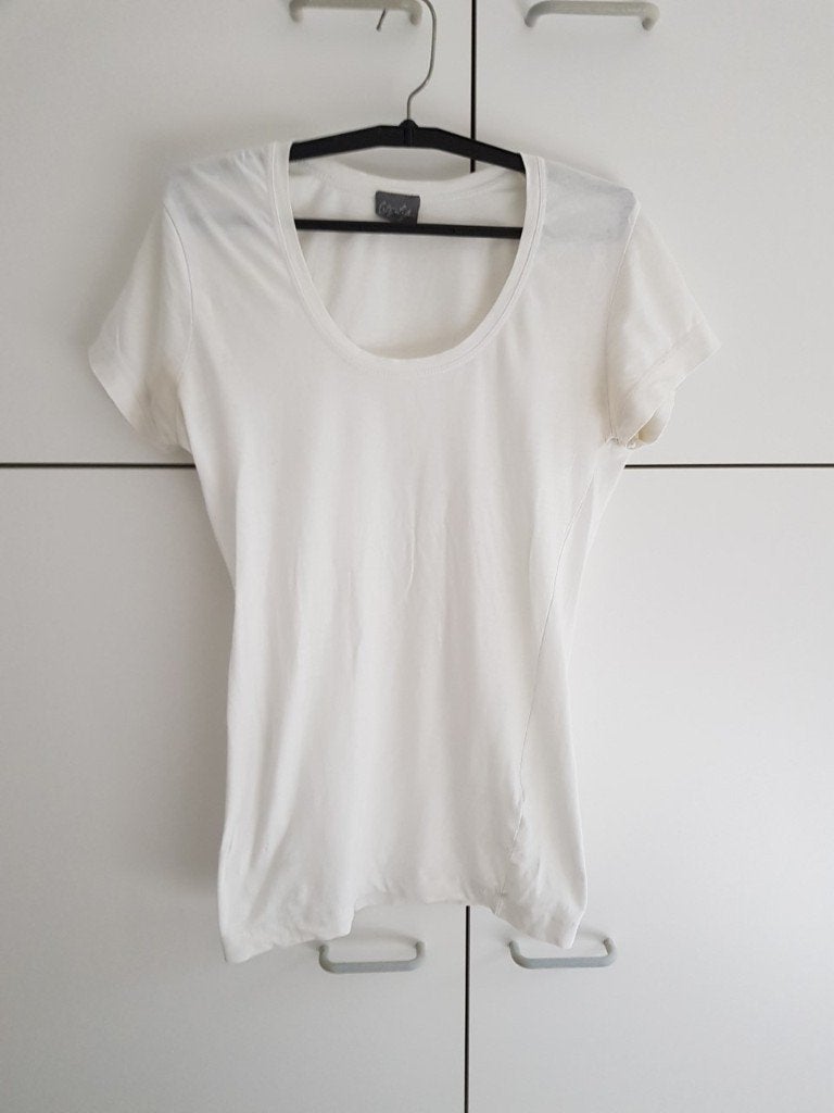 Wit t-shirt maat S, Verzenden, Wit, Korte mouw, Maat 36 (S)
