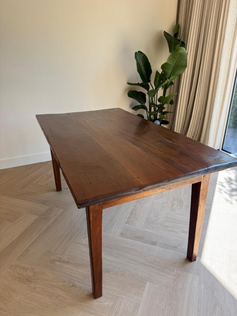Teak houten eettafel 157x86x77, Ophalen, Gebruikt, Teakhout, 50 tot 100 cm