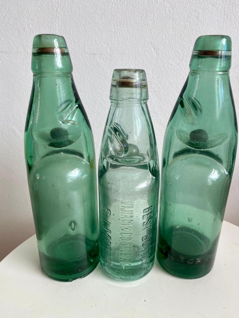 Set van 3 antieke Codd-flessen (kogelflesjes), Ophalen of Verzenden