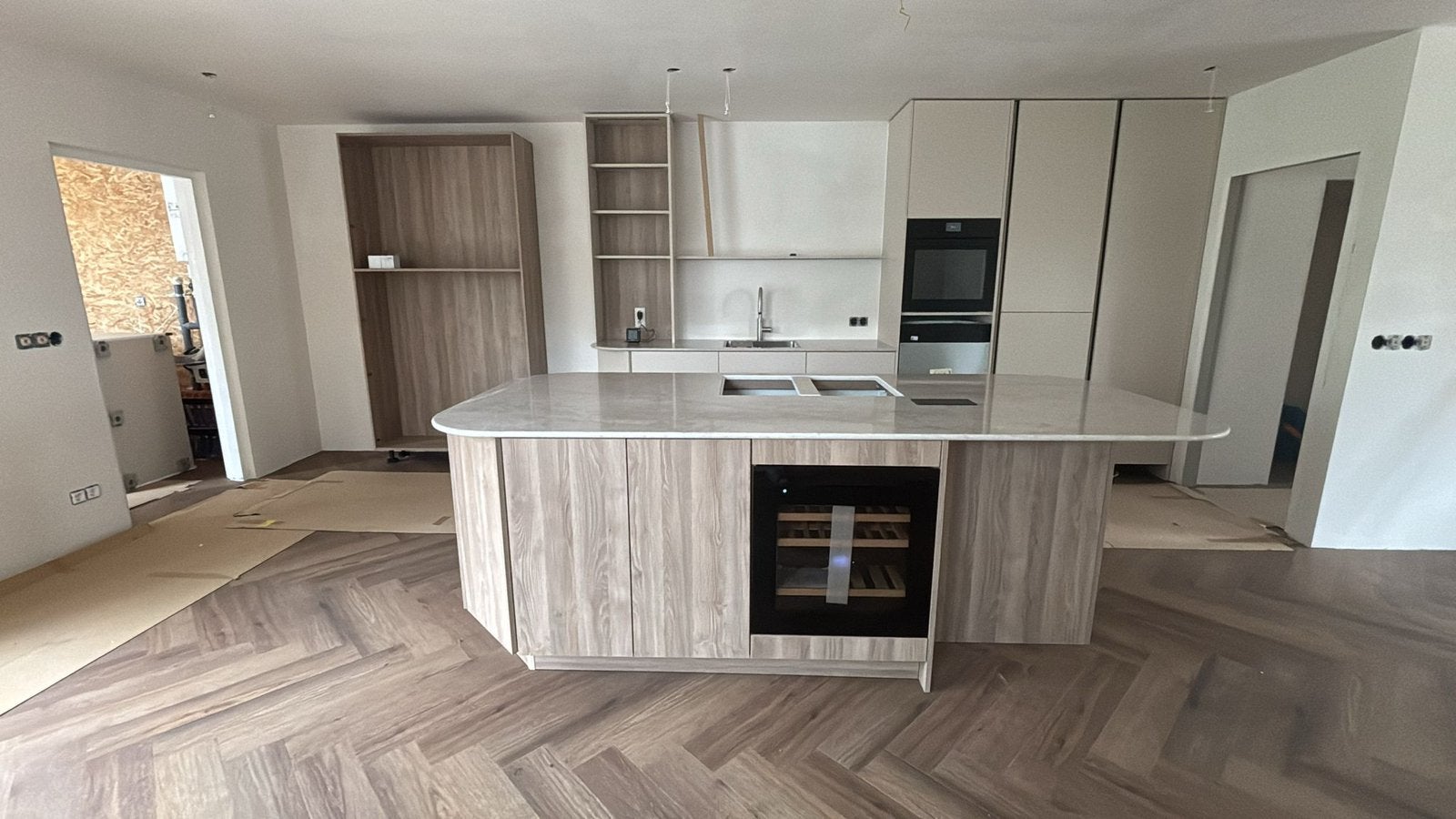 Nieuw kookeiland | Greeploos | Houtlook | Zonder werkblad, Huis en Inrichting, Keuken | Keukenelementen, Ophalen, Nieuw, 25 tot 50 cm