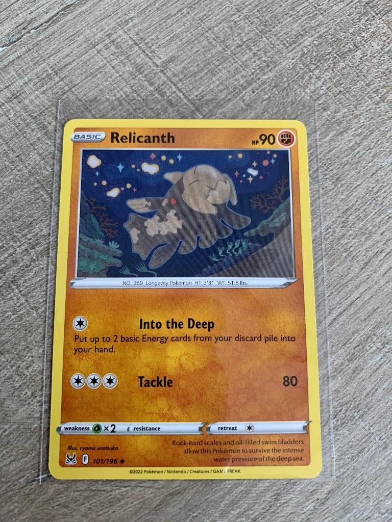 Relicanth 101/196 Lost Origin - Pokémon Kaart, Hobby en Vrije tijd, Verzamelkaartspellen | Pokémon, Nieuw, Losse kaart, Ophalen of Verzenden