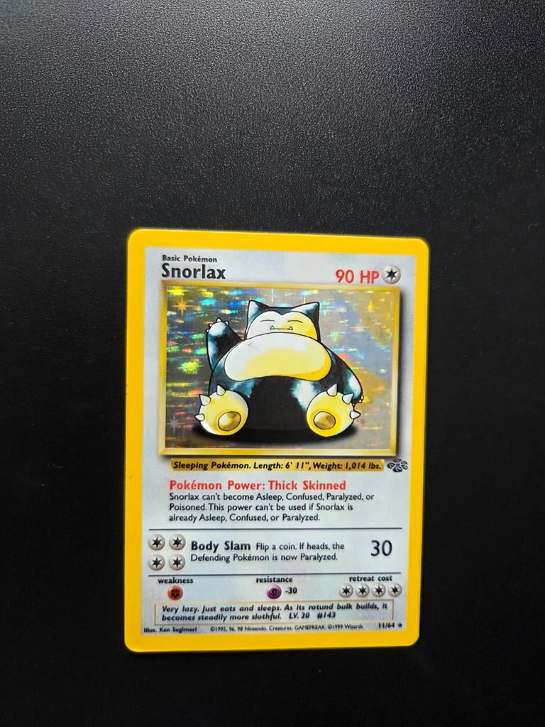 Snorlax 11/64 Pokemon Jungle holo, Ophalen of Verzenden, Zo goed als nieuw, Booster, Foil