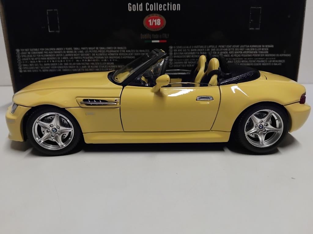 BMW Z3 M Roadster yellow cabriolet Bburago metal 1:18 KRD, Hobby en Vrije tijd, Modelauto's | 1:18, Ophalen of Verzenden, Zo goed als nieuw