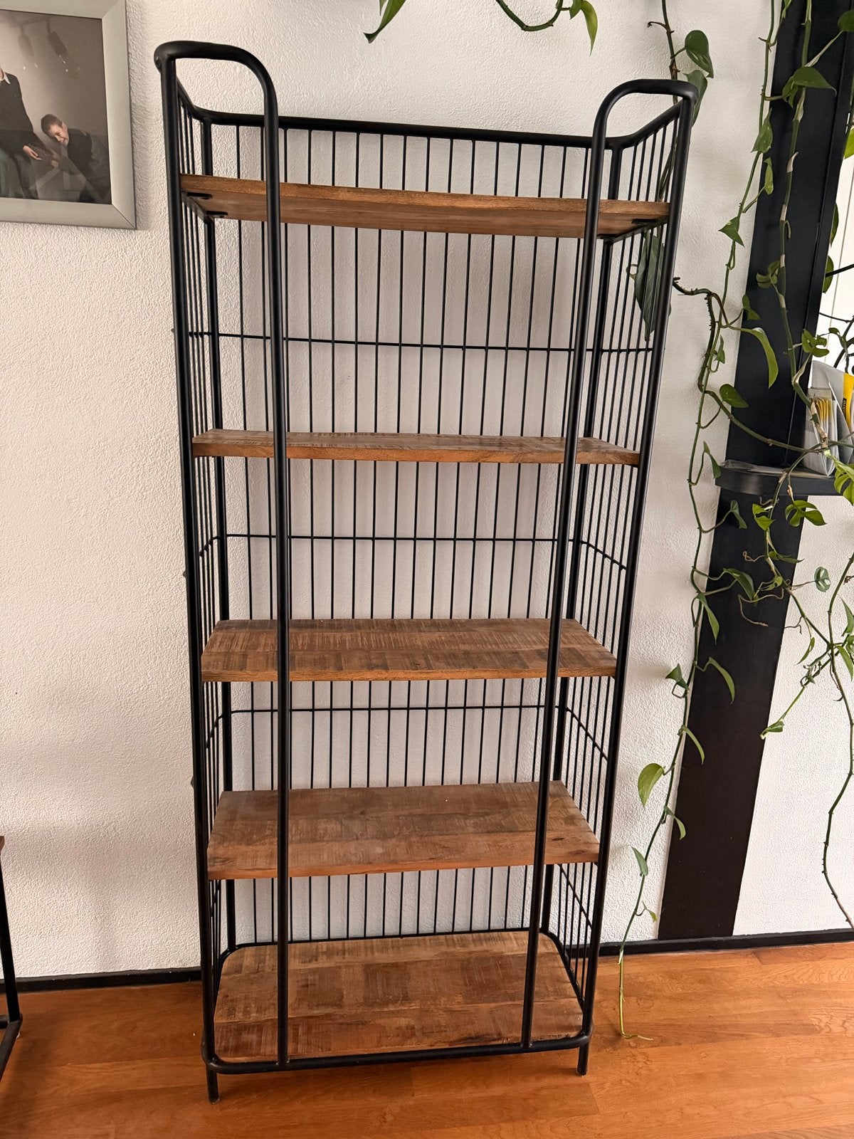 Industriële Boekenkast/Open Kast met Houten Planken, Huis en Inrichting, Kasten | Boekenkasten, Ophalen, Met plank(en), 50 tot 100 cm