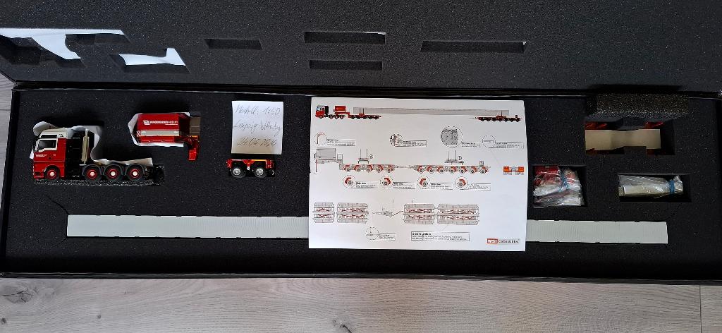 WSI Wagenborg Speciaal transport van betonbalken Nieuw 1:50, Ophalen of Verzenden, Nieuw, Bus of Vrachtwagen, Wsi