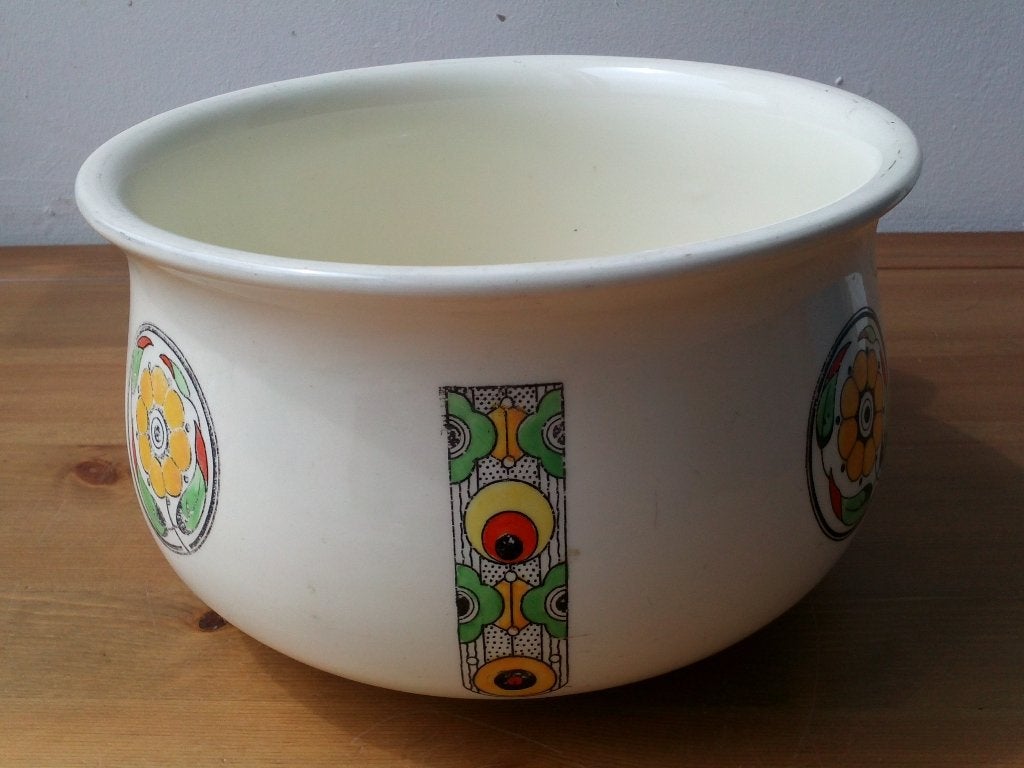 Mooie originele oude Crown Devon po uit Engeland 22,5 cm., Ophalen of Verzenden
