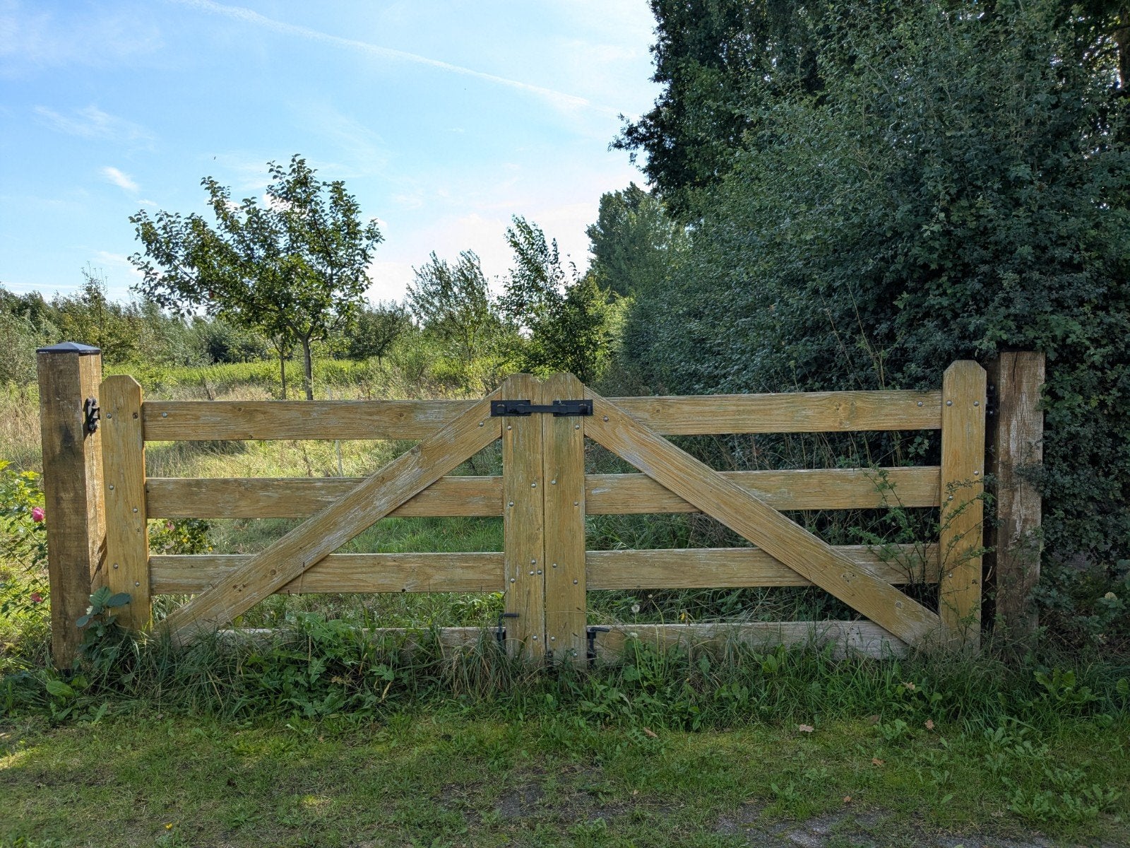 Rustiek houten weidehek, Tuin en Terras, Ophalen, Gebruikt, Hout, Tuinhek