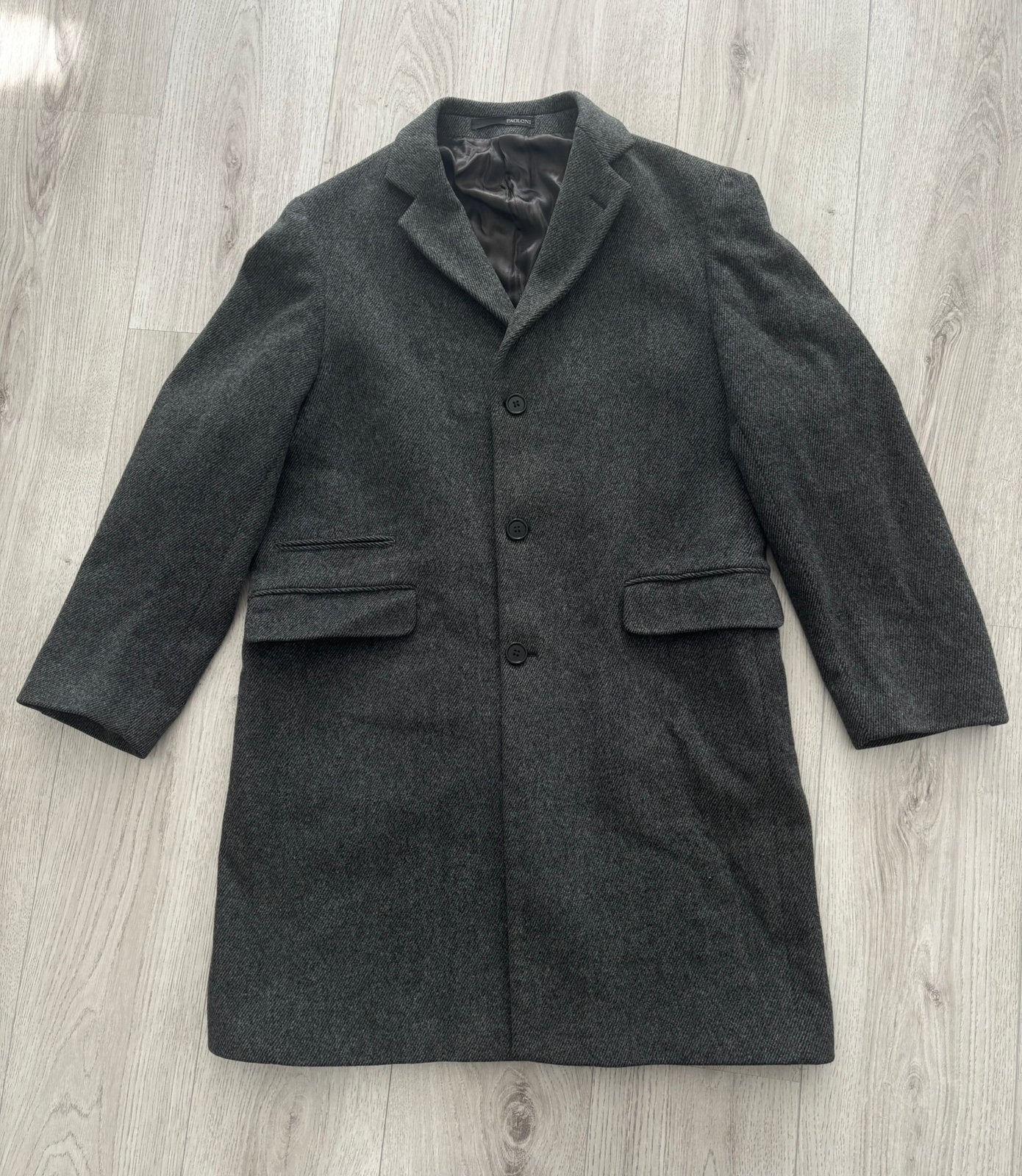 Paoloni Loro Piana Wollen Overcoat Mantel Maat M (48), Ophalen of Verzenden, Zo goed als nieuw, Maat 48/50 (M), Grijs