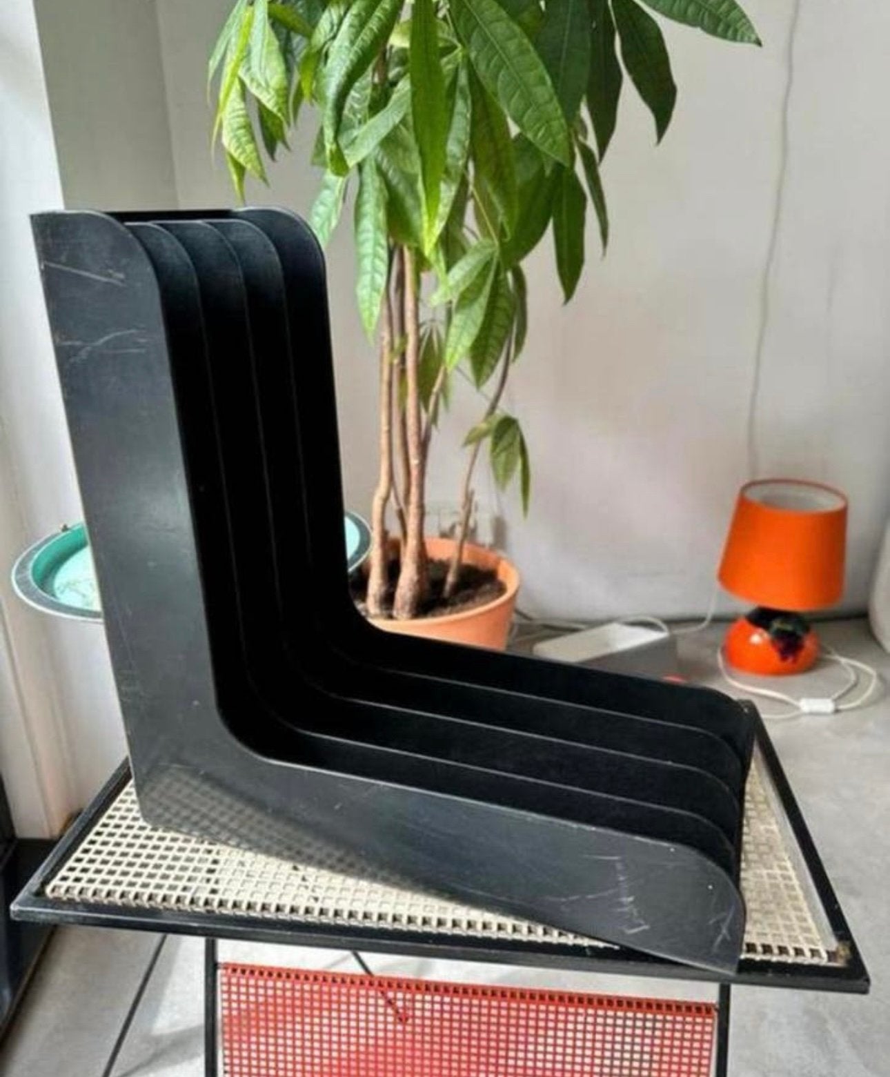 Discofoon LP houder Platenhouder Vintage Zwart, Verzamelen, Retro, Ophalen of Verzenden, Huis en Inrichting