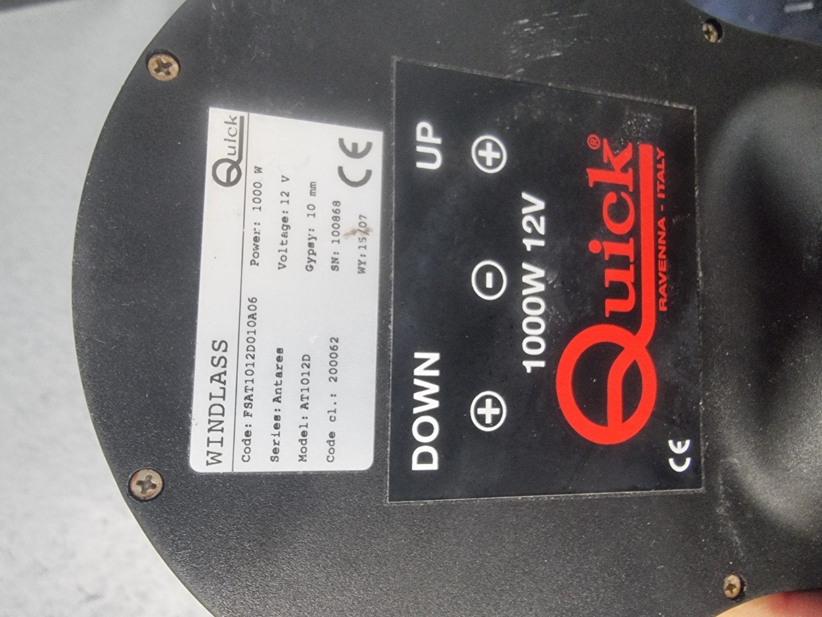 Elektromotor van Quick Antares 1000W 12V Ankerlier, Ophalen of Verzenden, Gebruikt, Motor en Techniek