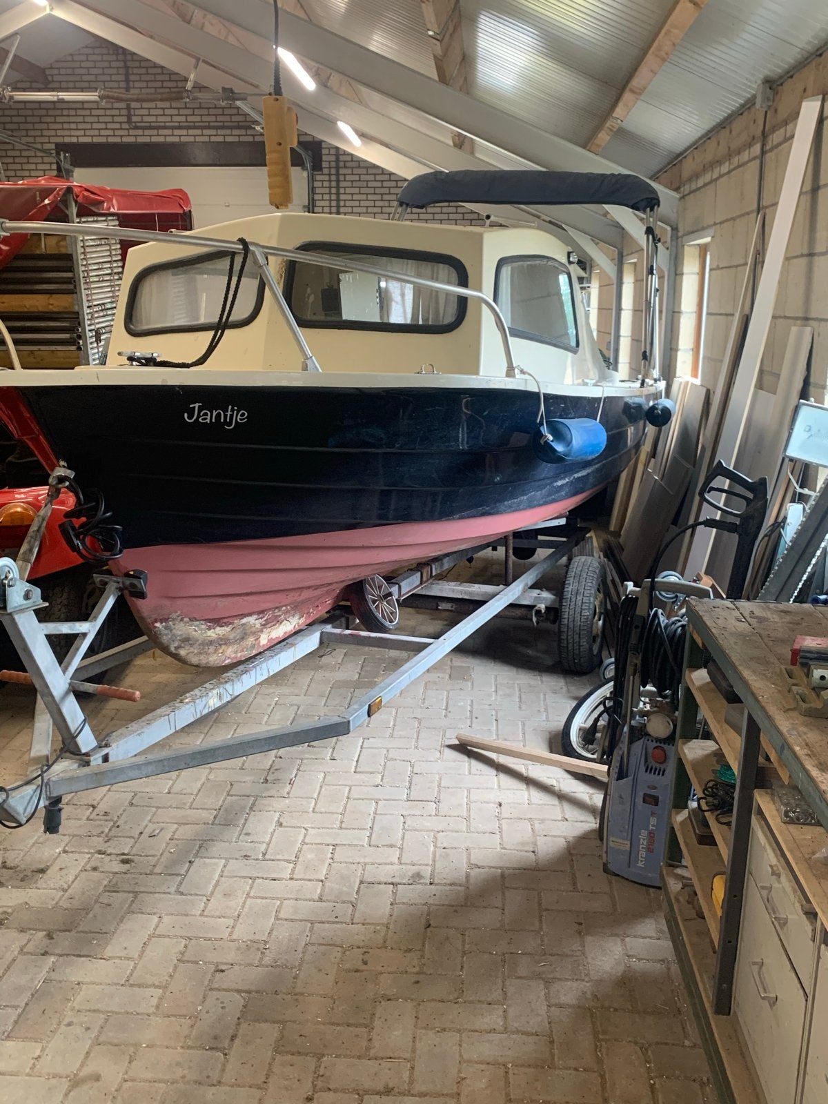 Jantje Kajuitboot met Honda 75 Twin Buitenboordmotor, Watersport en Boten, Ophalen, Gebruikt