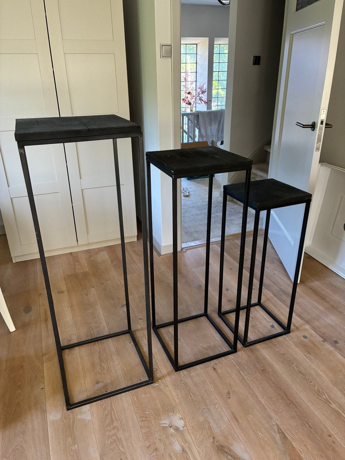 3 leuke bijzettafeltjes, Ophalen, Gebruikt, 75 cm of meer, 60 cm of meer
