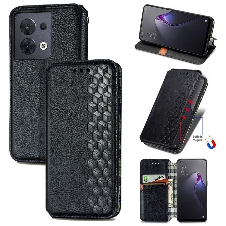 Luxe PU Lederen Wallet Case for OPPO Reno8 Pro 5G _ Zwart, Verzenden, Nieuw, Hoesje of Tasje