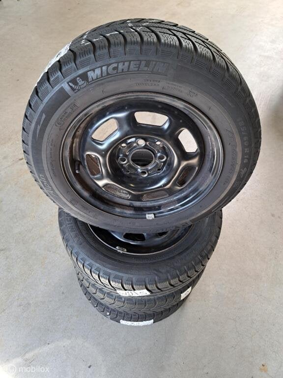 Stalen velgen 14``met winterbanden 4x100 VW/Seat /Audi/Skoda, Ophalen, 14 inch, Gebruikt, Velg(en)