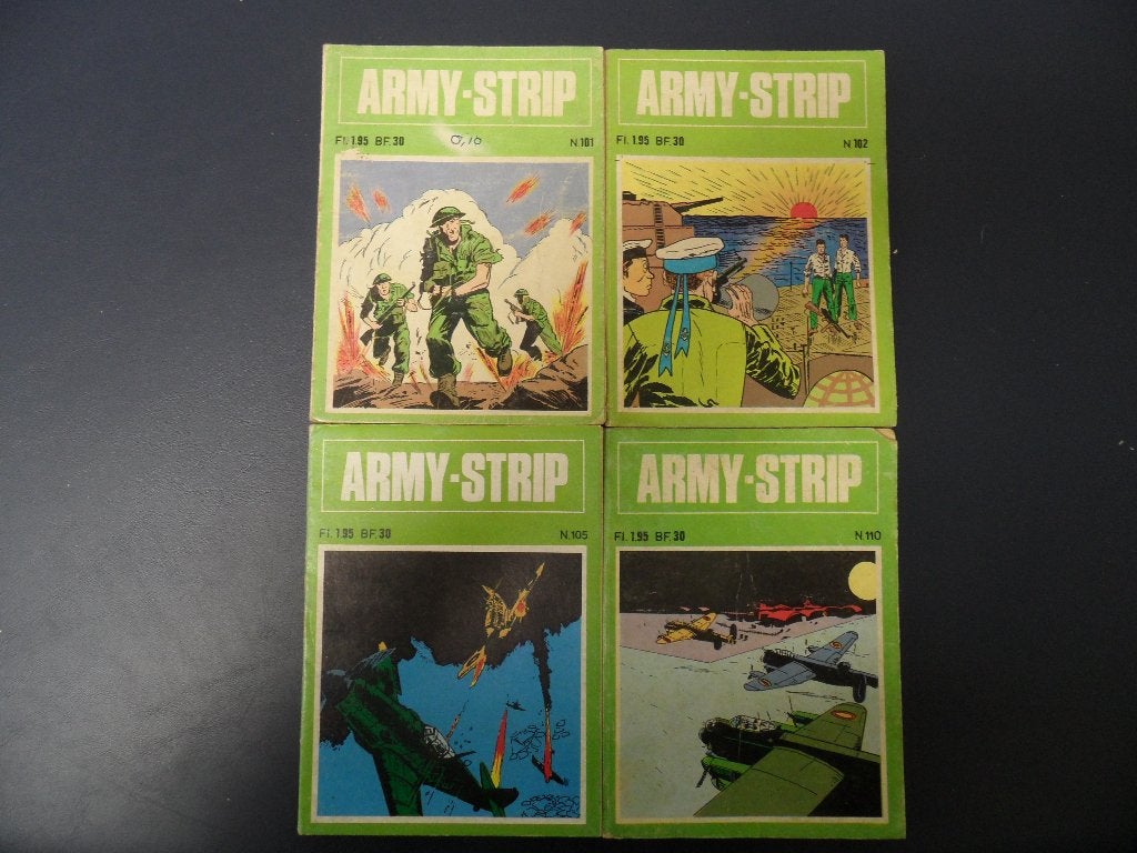 ARMY-Strip. 4 X. Kleine oorlog strip boekjes, Meerdere stripboeken, Ophalen of Verzenden, Gelezen