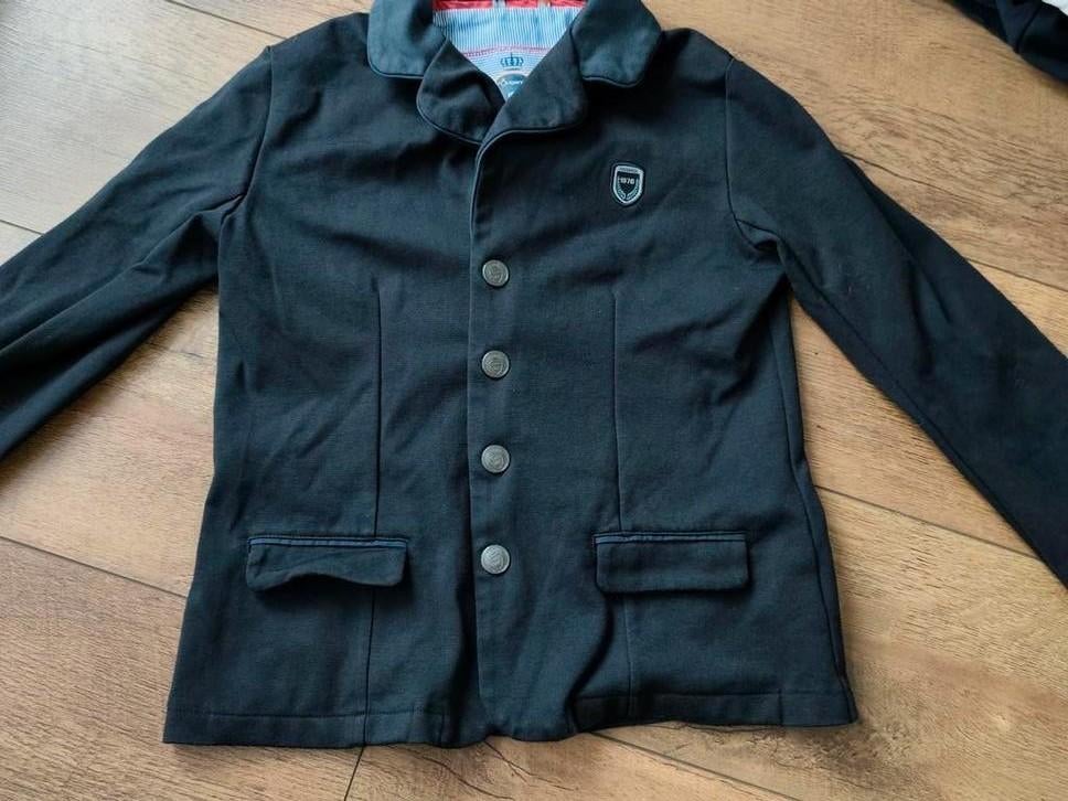 Wedstrijd jasje paardrijden zwart 143-152, Dieren en Toebehoren, Paardrijkleding, Ophalen, Gebruikt, Dressuur, Bovenkleding