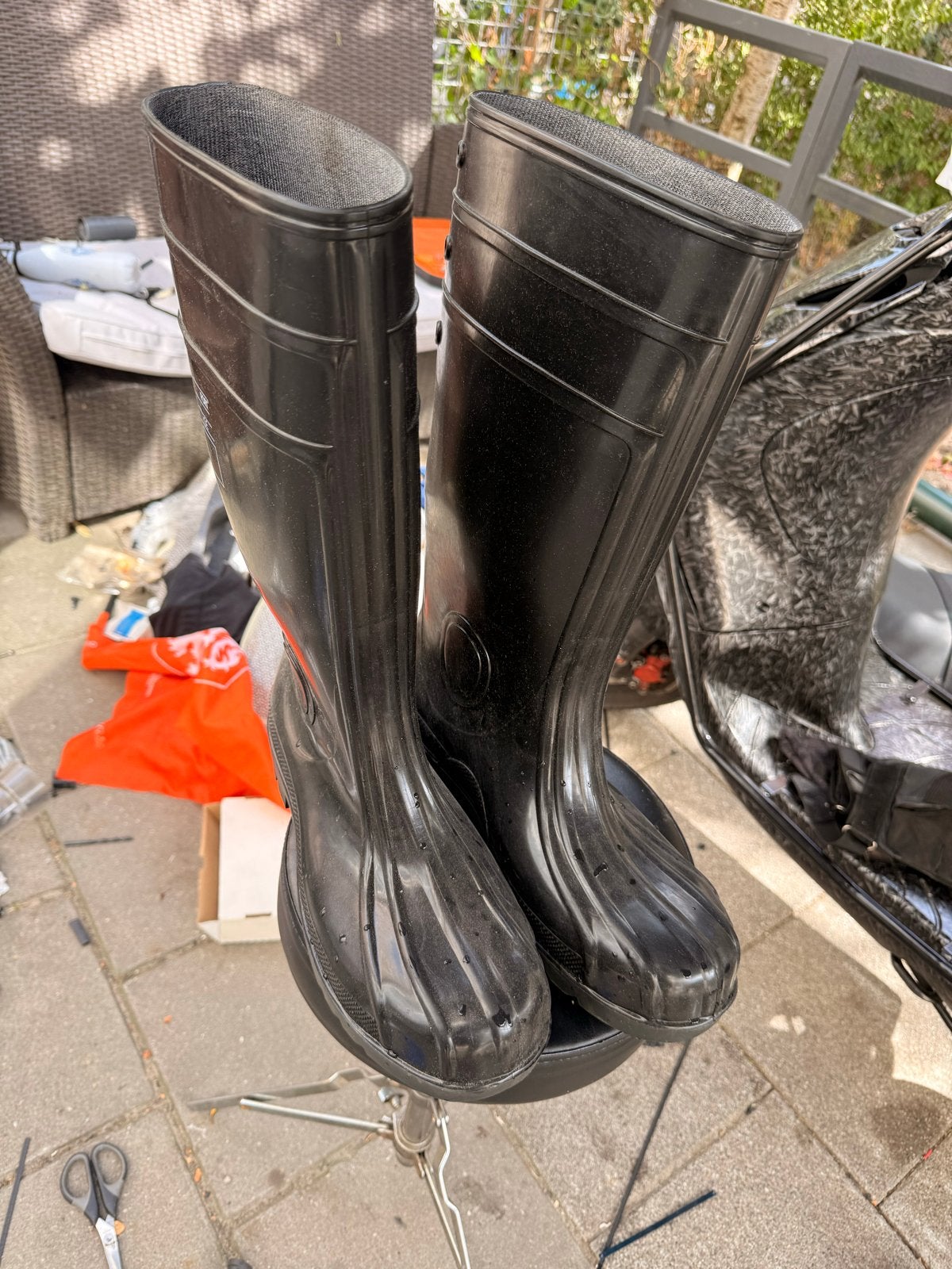 Zwarte rubberen laarzen - Maat 44, Ophalen of Verzenden, Nieuw