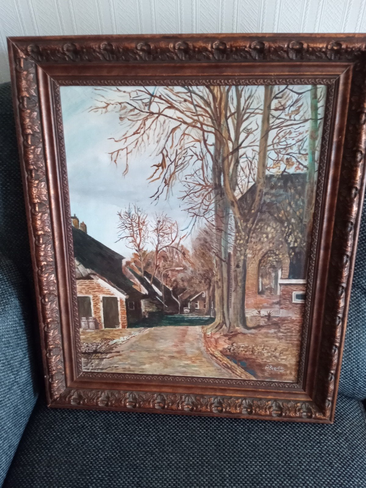SCHILDERIJ OP LINNEN, Ophalen, Ovaal, Minder dan 50 cm