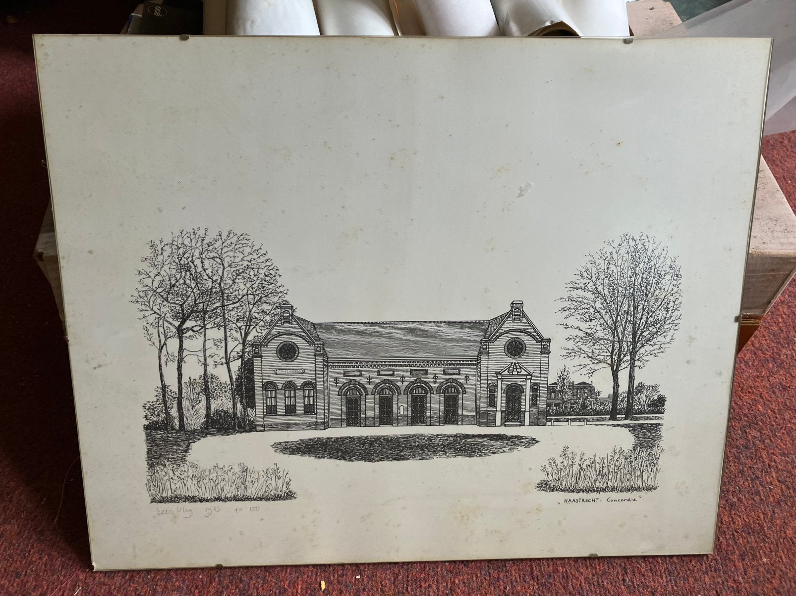 Zeefdruk Sees Vlag - Haastrecht Concordia 40/150, Ophalen of Verzenden