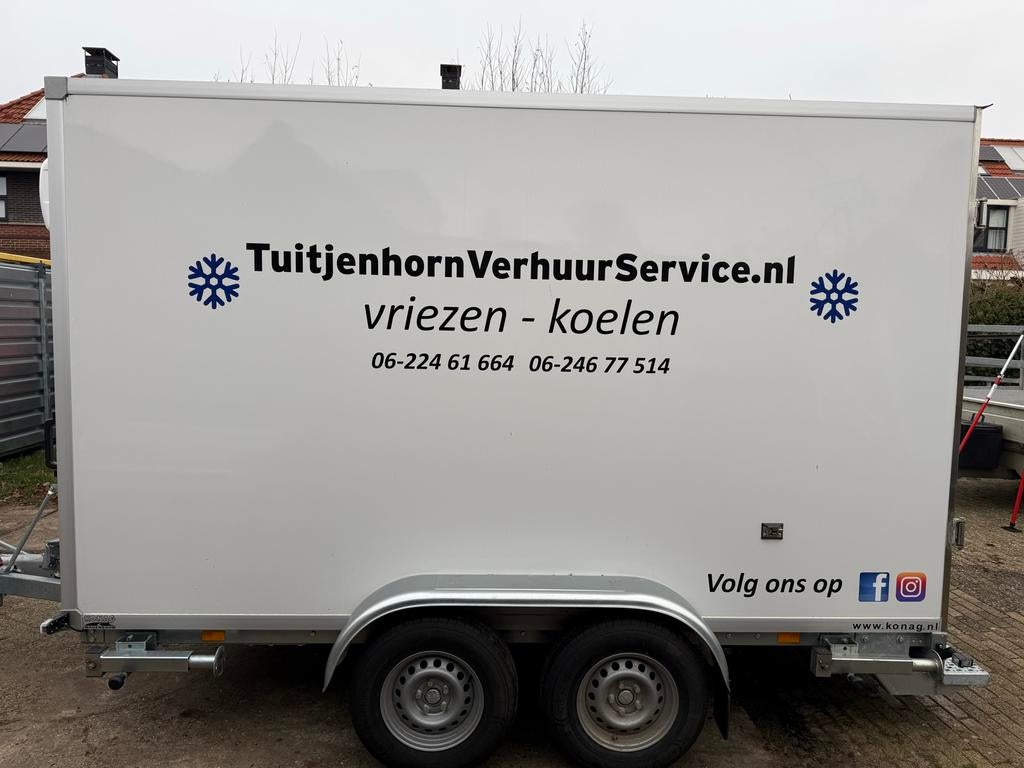 Koelaanhangwagen 12m3  te huur, Ophalen, Zo goed als nieuw