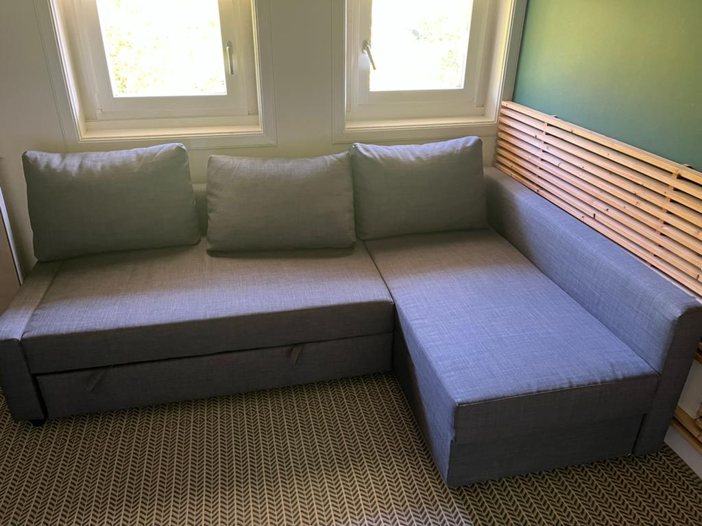 IKEA Friheten slaapbank - Zo goed als nieuw, 100 tot 125 cm, Hoekbank, Driepersoons, Ophalen of Verzenden