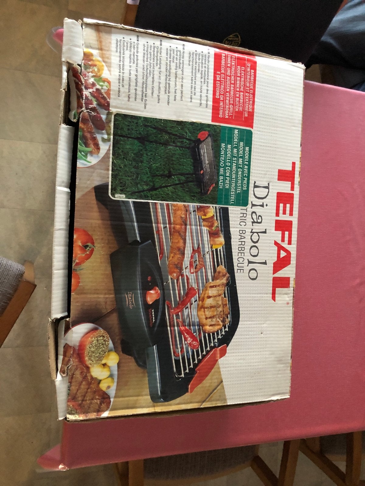 Tefal Diabolo Elektrische Barbecue - Compact en compleet, Ophalen, Zo goed als nieuw