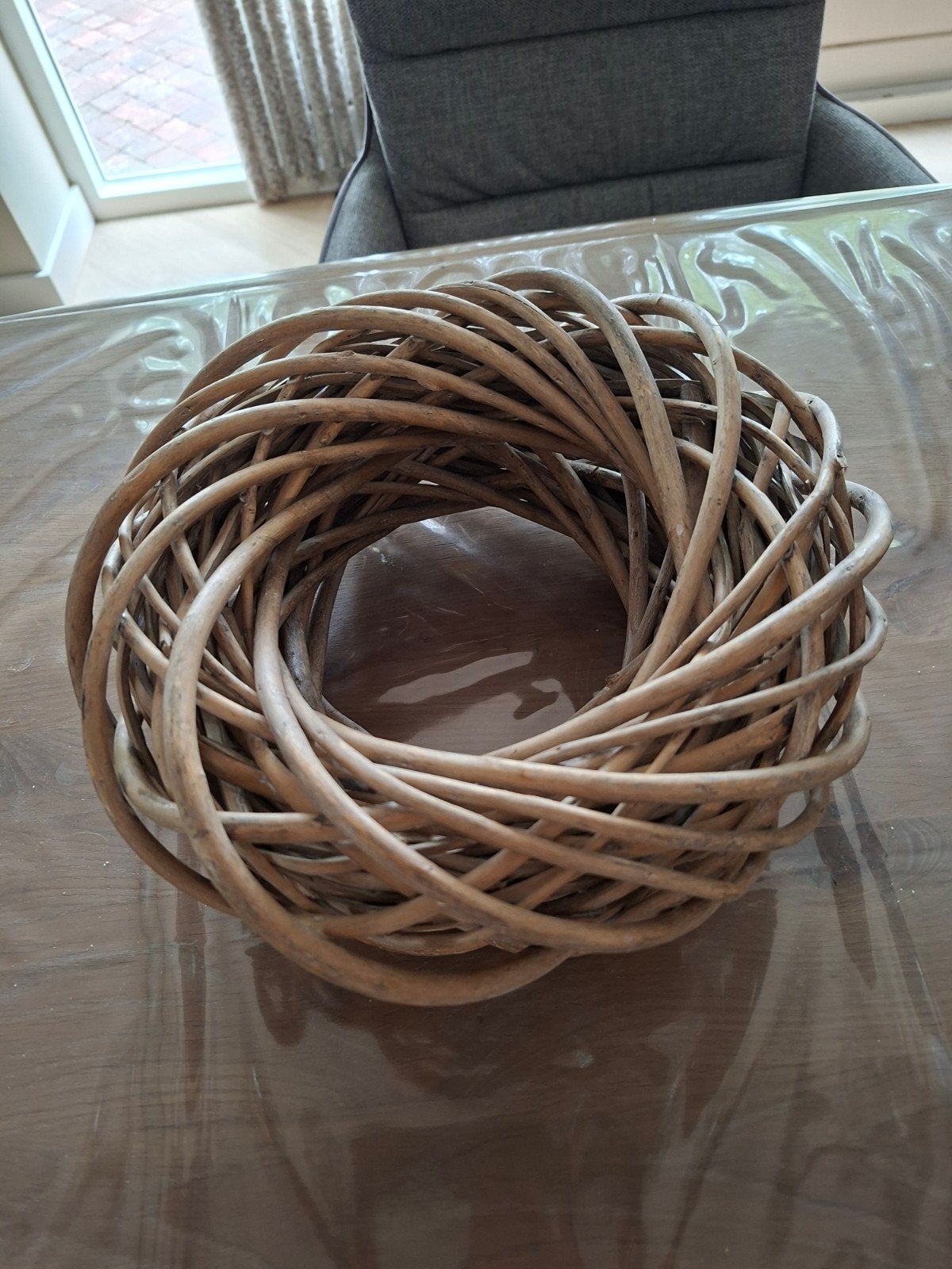 Twee decoratieve rotan krans, Ophalen, Gebruikt, Landelijk, Natuurlijk materiaal
